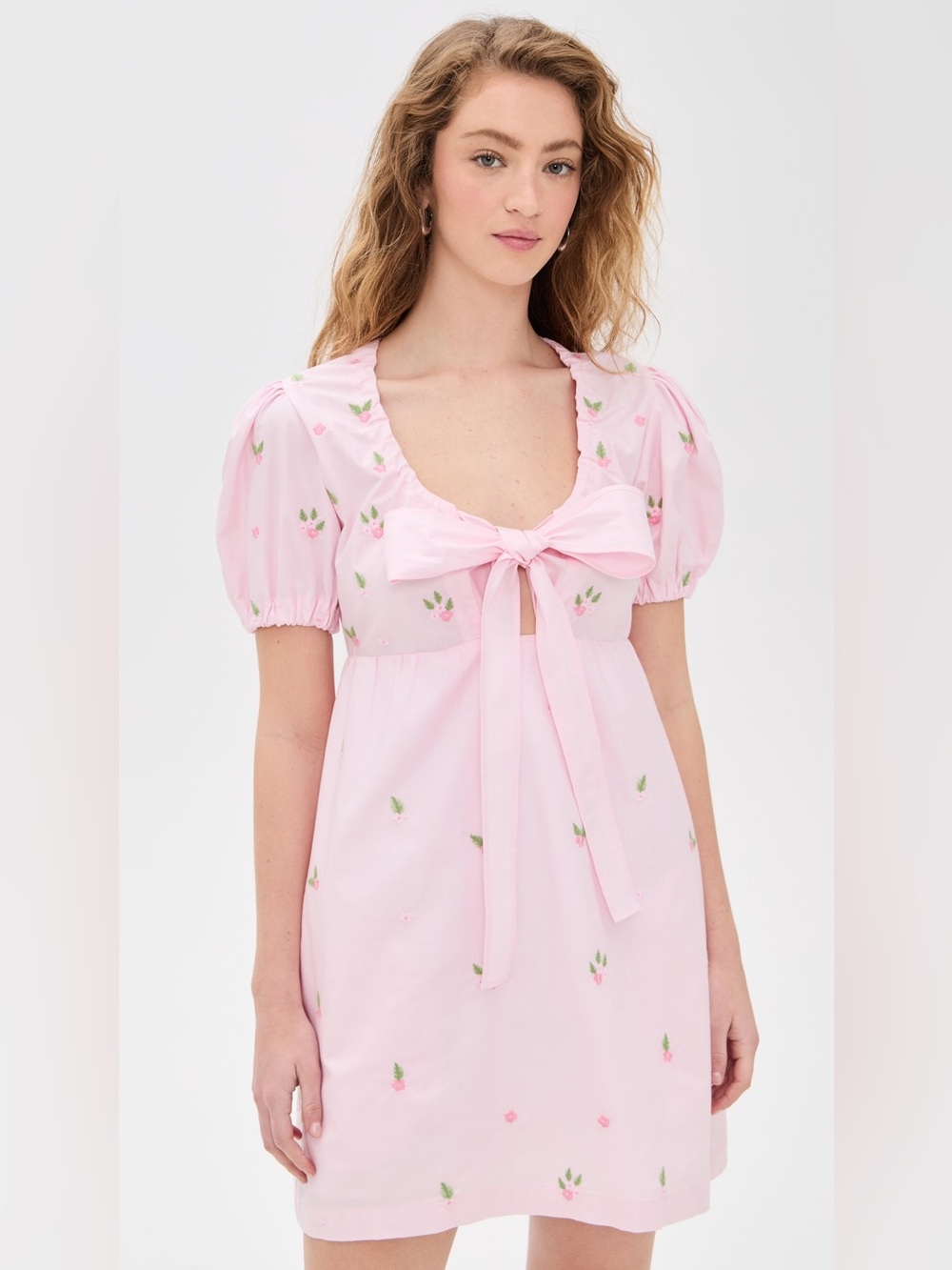Fanm Mon pink floral Greta mini dress